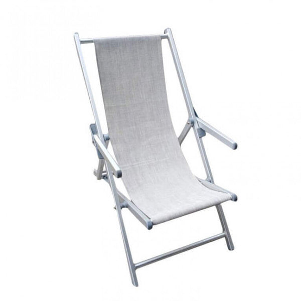 Sdraio Mare Textilene con Braccioli 98x67,5x106 h cm in Textilene Grigio sconto
