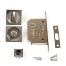 Kit di Serratura con Nottolino Quadrato per Porte Scorrevole Acciaio Nichel Satinato. Emuca