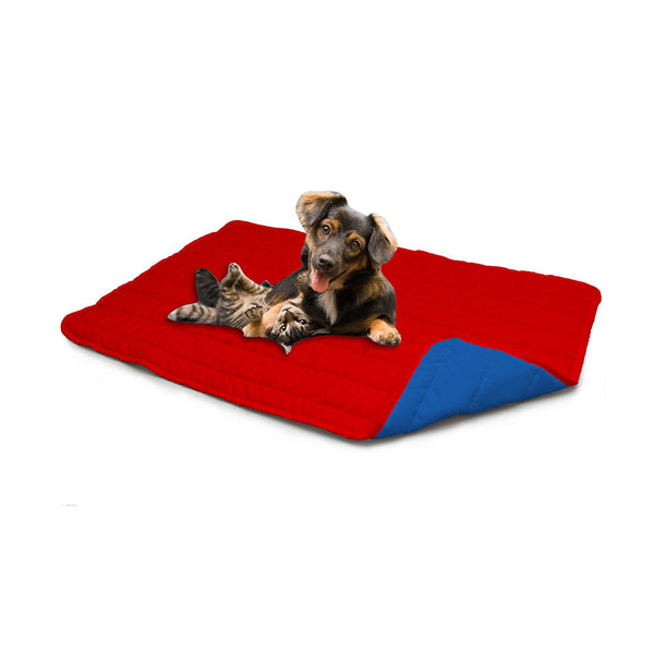 sconto Tappetino imbottito per Cani Gatti Doubleface rosso/royal