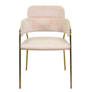 Sedia Imbottita 52x52xh79 cm in Tessuto Velluto Hannover Crema
