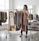 Stender Appendiabiti Estensibile 150/220x55x155 cm in Acciaio Cromato con Ruote