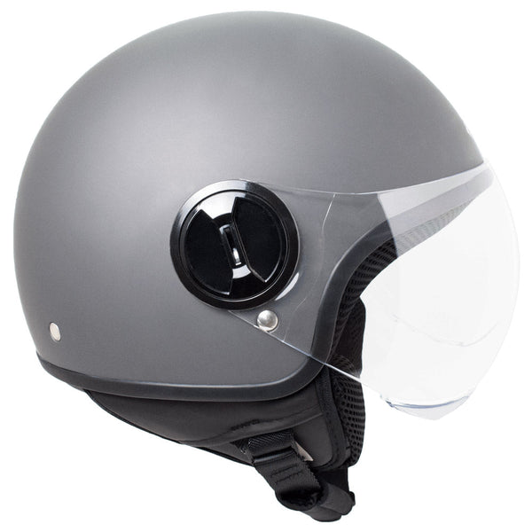 Casco Demi-Jet per Scooter Visiera Sagomata SKA-P 1 WH Wolli Grigio Opaco Varie Misure online