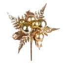 Set 12 Pick con Palline H13 cm Oro