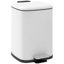 Pattumiera a Pedale 12 Litri 24,5x32x34,5 cm con Chiusura Silenziosa in Metallo e PP Bianco