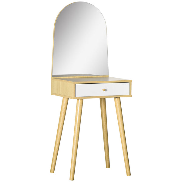 Consolle Trucco 50,5x41x134,5 cm con Specchio e Cassetto in Truciolato Naturale acquista