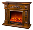 Camino Elettrico da Pavimento 80x100x33 cm Effetto Fiamma 1500W Siena mini Marrone