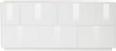 Credenza 7 Ante 200x41,4x86 cm Bloom Bianco Lucido