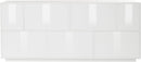 Credenza 7 Ante 200x41,4x86 cm Bloom Bianco Lucido