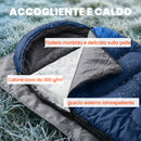 Sacco a Pelo Singolo per Adulti 75x215 cm Leggero e Compatto Temperatura 0-25°C in Poliestere e Cotone Blu Navy      