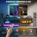 Mobile TV fino 75"" Sospeso con Luci LED 16 Colori e Telecomando 180x40x30 cm Nero