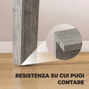 Tavolo da Pranzo Quadrato per 4 Persone 80x80x75 cm in Truciolato Grigio Effetto Legno      