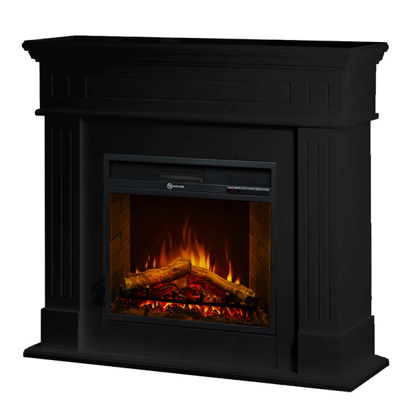 acquista Camino Elettrico da Terra 110x36x100 cm Cambridge In Legno Nero