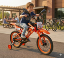 Bicicletta per Bambini 16" Freni a Disco e Rumore del Motore in Accelerazione Magik-Bike Motocross Arancione