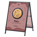 Espositore Pubblicitario Bifacciale a Cavalletto Pieghevole 90x120 cm in Metallo Nero