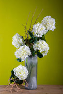 Set 4 Ortensia Artificiale Singola con 6 Fiori Artificiali Altezza 90 cm 