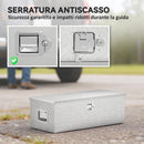 Cassetta degli Attrezzi 76,2x33x24,4 cm Capacità 43L con Serratura 2 Chiavi e Maniglia Laterale in Alluminio Argento      