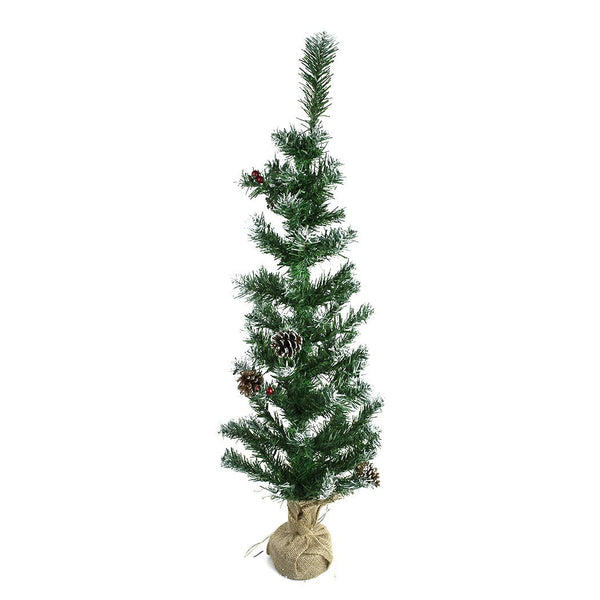 acquista Albero di Natale 90H cm con pigne e base in juta Abete Artificiale