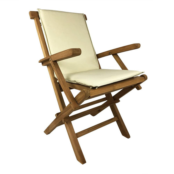 online Cuscino per Sedia Pieghevole Pinta Seduta e Schienale Sfoderabile Spesso 3 cm Crema