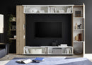 Parete Attrezzata Mobili Soggiorno Mobile TV Libreria Pensile e Mobile a Colonna TFT Akira 2 Bianco e Cemento