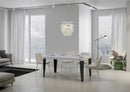  Tavolo Allungabile 130-390x90x77 cm Flame Premium Bianco Frassino Telaio Antracite