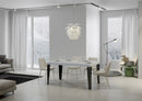 Tavolo Allungabile 120/224x90x77 cm Flame Premium Bianco Frassino