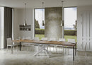 Tavolo Allungabile 120-380x90x77 cm Volantis Noce Telaio Bianco 