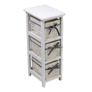 Cassettiera in Legno 3 Cassetti 22x28H65cm Hilary Bianca