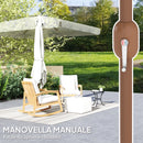 Ombrellone da Giardino 2x3 m con Apertura a Manovella Inclinabile e Anti UV 50+ Crema      