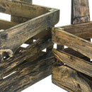 Set di 2 Cassetta in Legno con manico centrale Altezza 44,5 cm