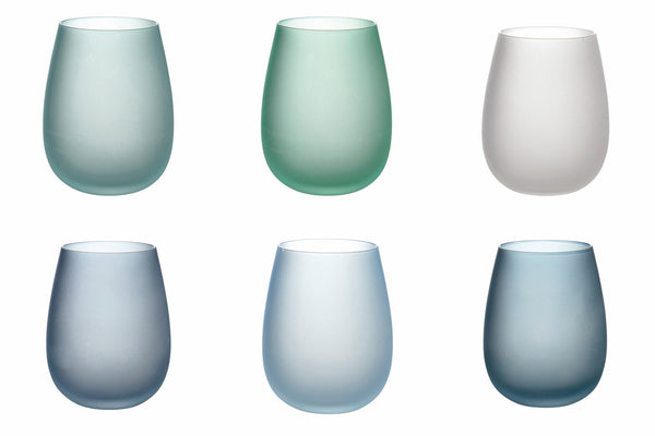 sconto Set 6 Bicchieri Acqua Frosted in Vetro 500 ml Villa d'Este Home Tivoli Happy Hour