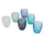 Set 6 Bicchieri Acqua Castle Ocean in Vetro VdE Tivoli 1996 Blu