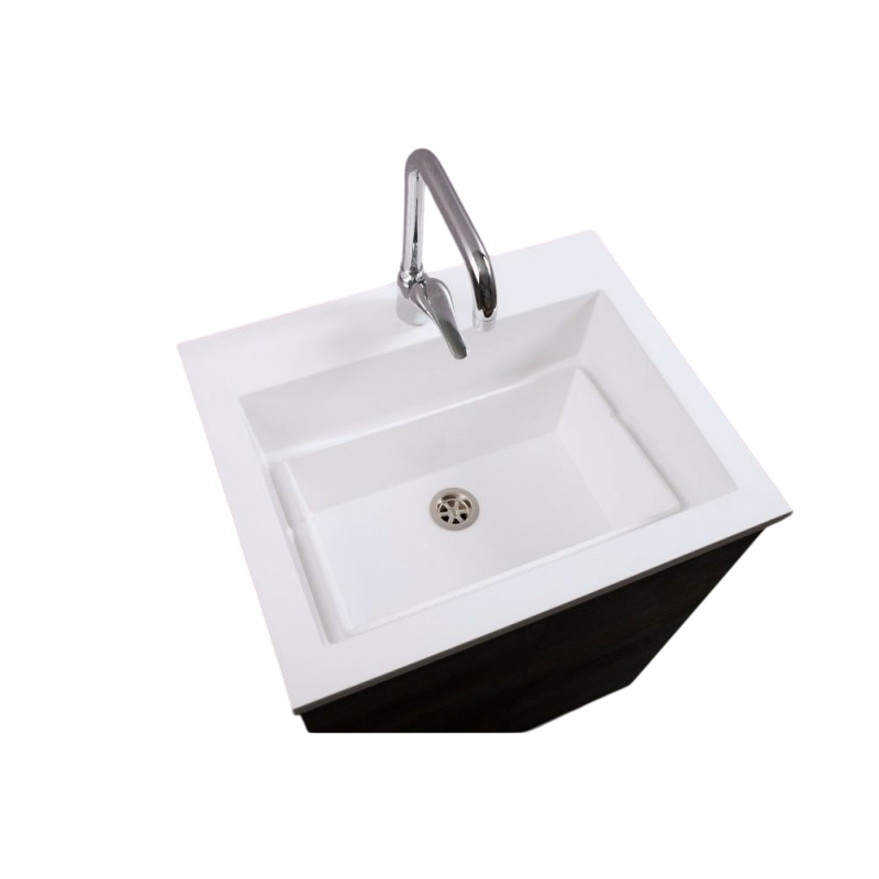 Mobile Lavatoio Sospeso Vasca Zeus in MineralMarmo Apertura a Cassettone 80x48x50 cm Olmo Naturale