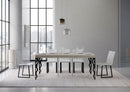 Consolle Allungabile 90-196x40x77 cm Karamay Small Premium Tortora Telaio Antracite 
