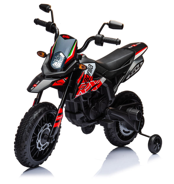 acquista Moto Elettrica per Bambini 12V con Licenza Aprilia RX-125 Motocross Rossa