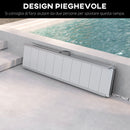 Rampa per Sedia a Rotelle e Scooter per Disabili 305x73.5x5 cm Pieghevole e Antiscivolo in Alluminio Argento      