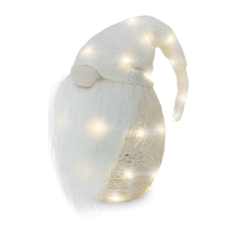 Gnomo di Natale H104 cm con Luci e Cappello Panna