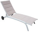 Set 2 Lettini Prendisole da Giardino 194x71x83 cm in Alluminio e Textilene Tortora