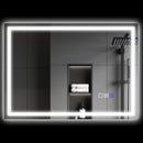 Specchio Bagno da Parete LED Antiappannamento 50x70 cm Speaker Bluetooth e Pulsanti Touch in Vetro Temperato  