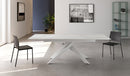 Tavolo Allungabile Ares 80x140/200x76 cm Top in Gres Marmo Sahara Bianco