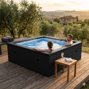Piscina Spa Vasca Semi-Rigida 180x180x70 cm 6 Posti Riscaldamento Integrato Struttura in Schiuma NetSpa Celestia Nero Carbone