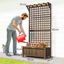 Fioriera da Giardino con Traliccio per Piante Rampicanti 90x45x183 cm in Legno di Abete Marrone      