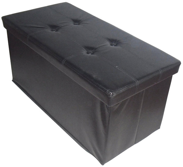 sconto Pouff Contenitore 78x38x38 cm in Similpelle Bauer Storage Nero