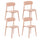 Set 4 Sedie 48x52xH77,5 cm in Polipropilene Cindy Rosa antico
