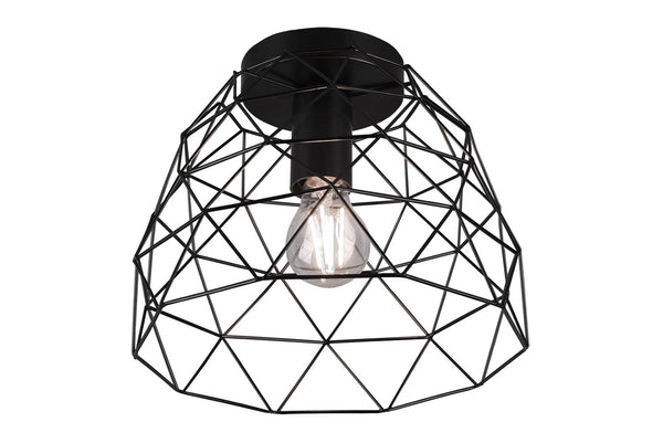 Plafoniera da Interno Attacco E27 in Metallo Nero Opaco prezzo