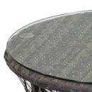 Poltrona da Giardino con Cuscino e Tavolino in Alluminio e Polyrattan  Baltimora Grigio