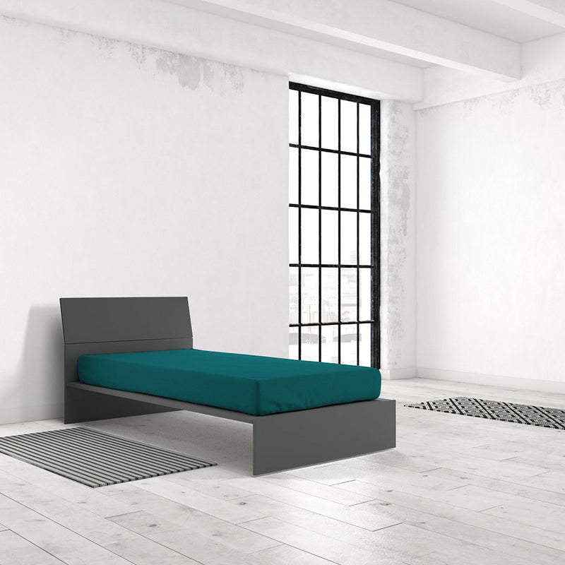 Lenzuolo Sotto con Angoli ed Elastico Tinta Unita Verde Bottiglia