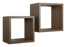 Set 2 Mensole Cubo da Parete Quadrato in Fibra di Legno Q-Bis Maxi Rovere Tabacco
