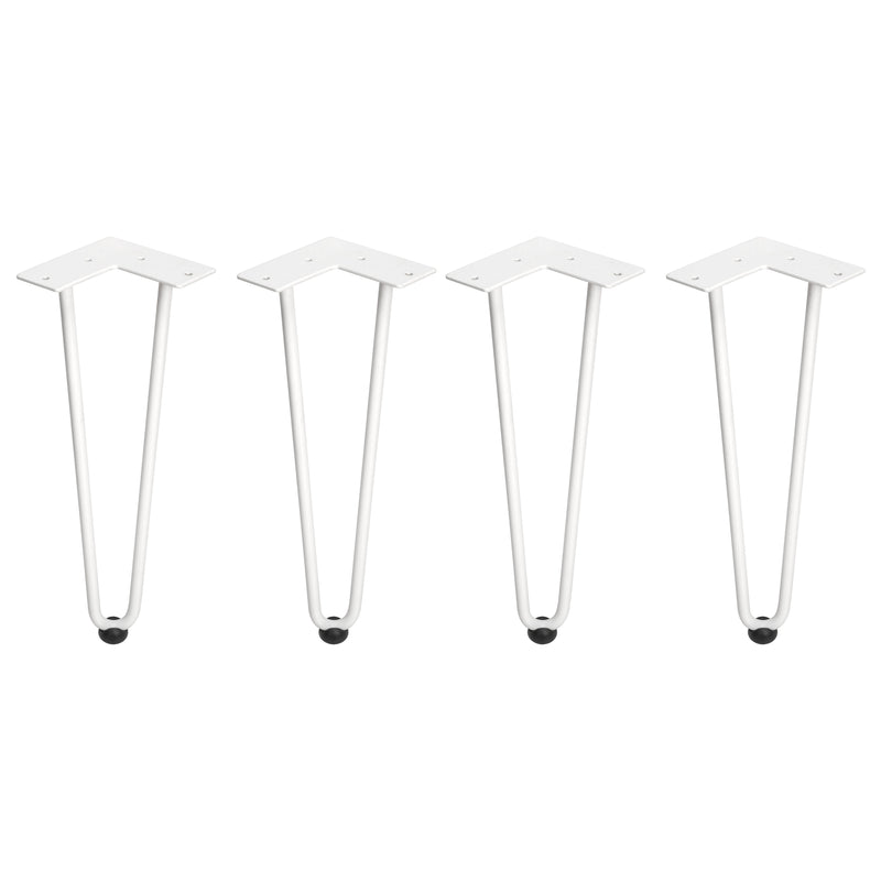 Hairpin Set di Gambe H2 Aste per Tavolo H400 Verniciato Bianco Acciaio Emuca