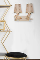 Lampada da Muro Glam Ring Doppia 32x18x27 cm in Ferro e Plastica Oro