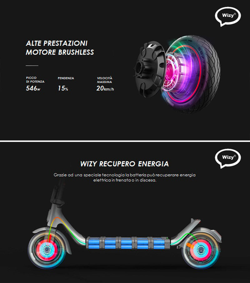 Monopattino Elettrico Pieghevole 350W 36V con Indicazioni di